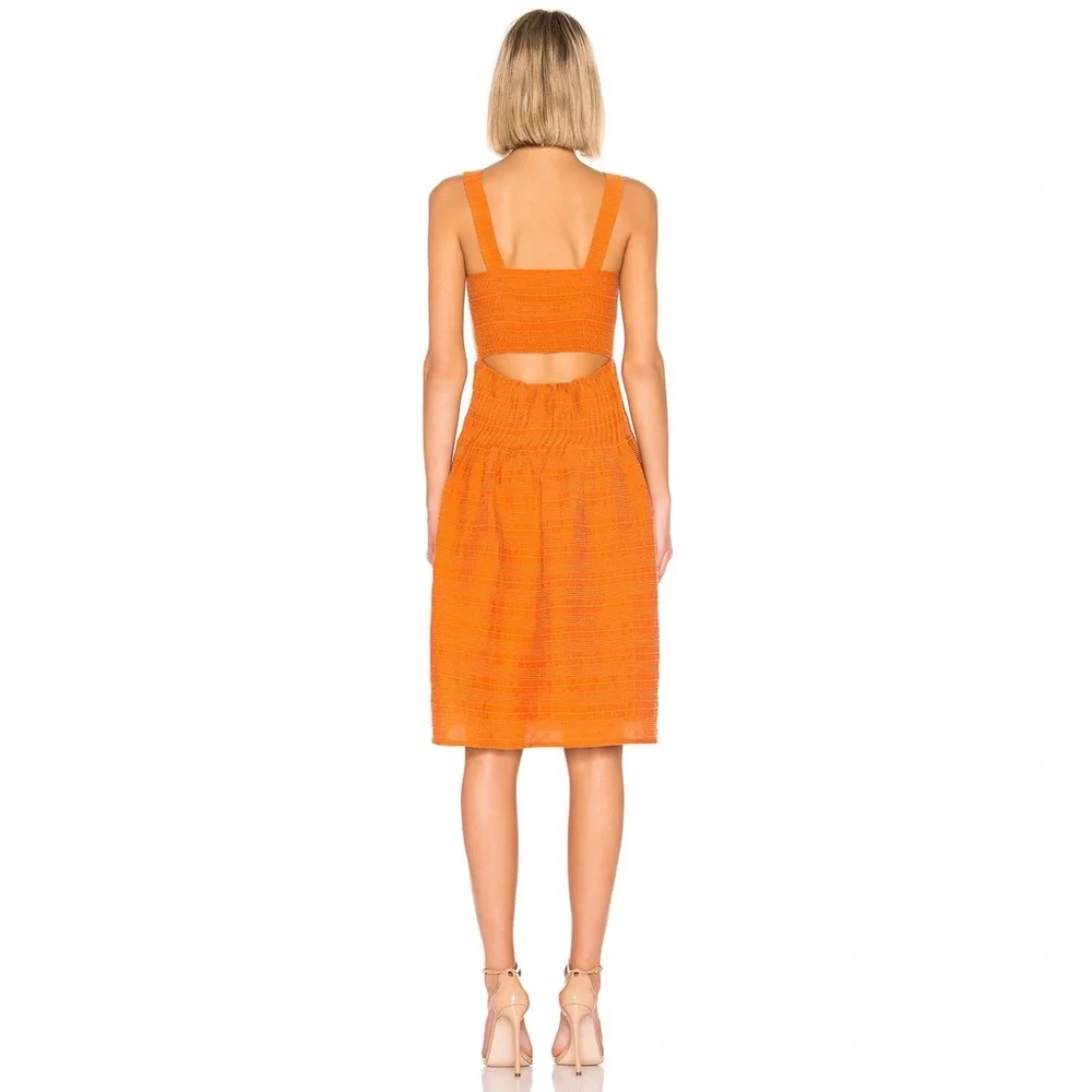 Tularosa Orange Midi Tara Dress Size M - Picture 3 of 7